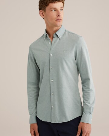 Coupe slim Chemise WE Fashion en vert : devant