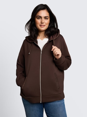 Tom Tailor Women + Sweat jacket in Brown: front