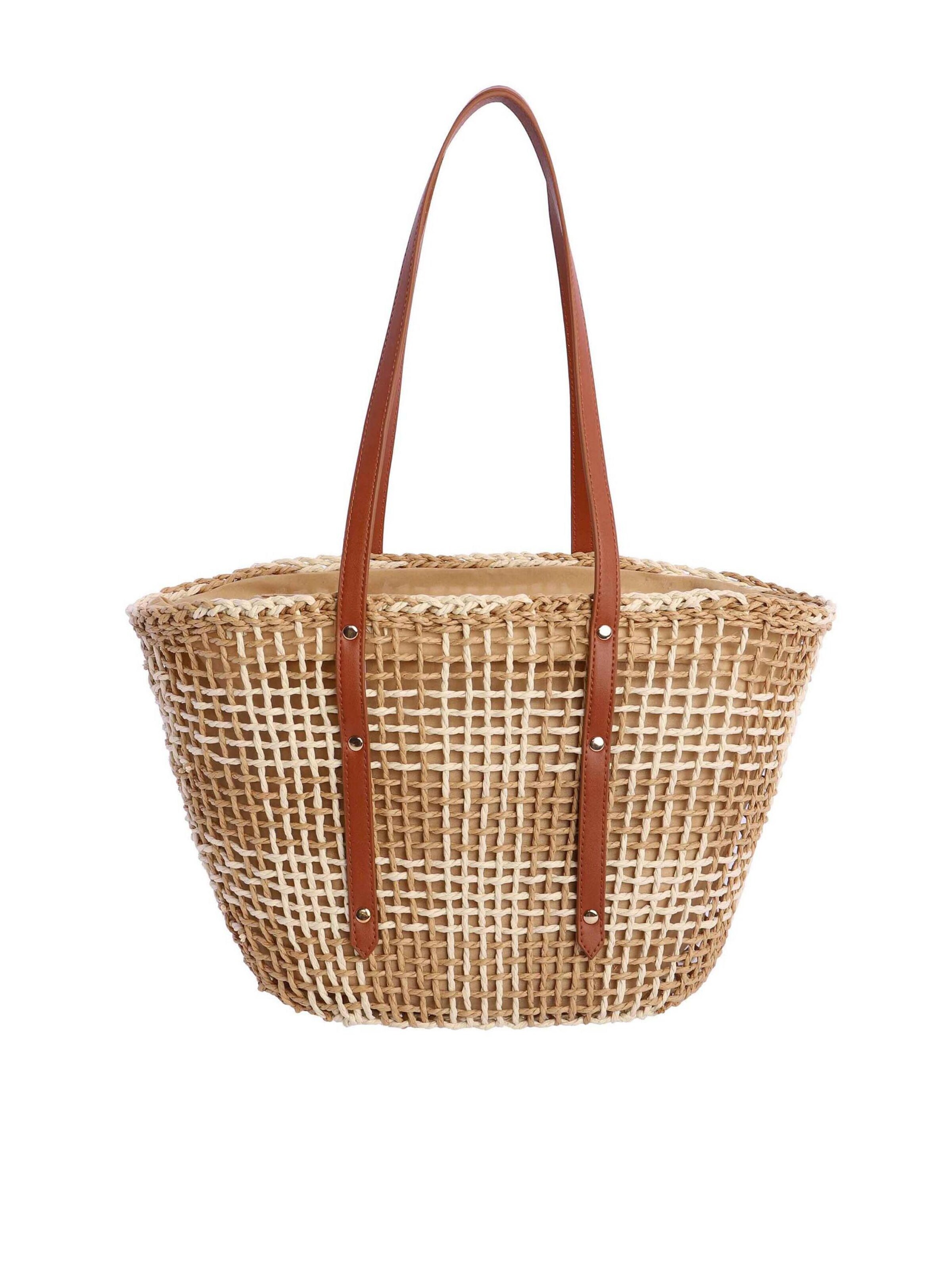 Amichi - Shopper 'Bolso shopper para mujer Soie de fibras naturales con cremallera' en beige