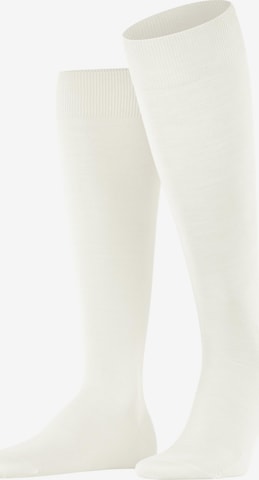 FALKE Knee High Socks 'ClimaWool' in White: front