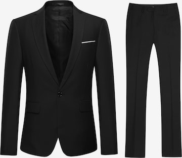 Youthup Slimfit Anzug in Schwarz: Vorderseite