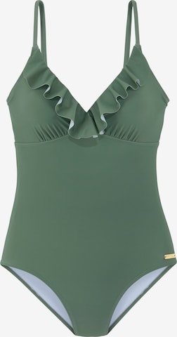 LASCANA - Bustier Traje de baño en verde: frente