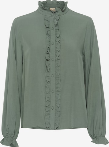 Cream Blouse 'Venea' in Groen: voorkant