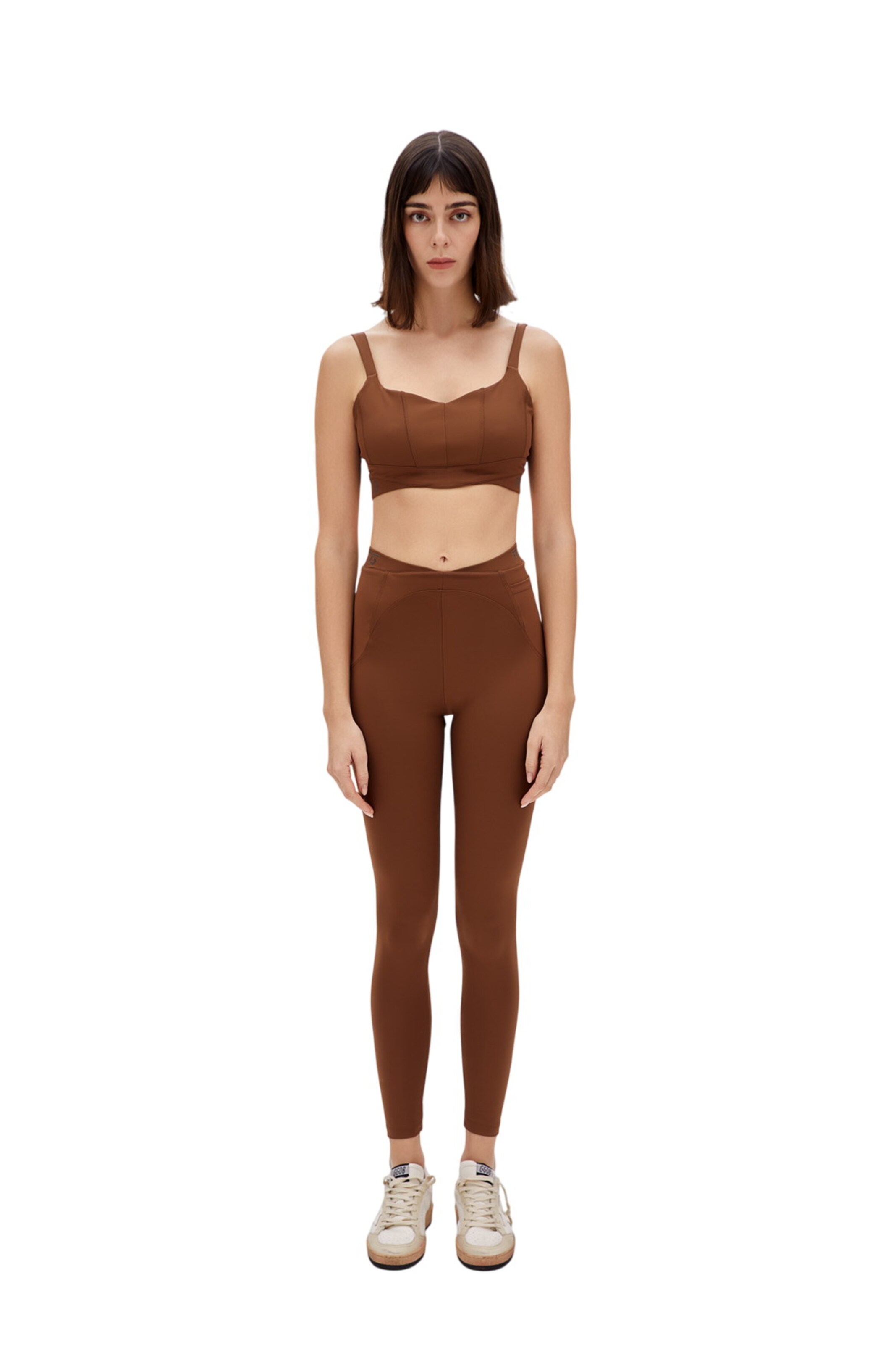 PCFG Skinny Leggings in Brown: front