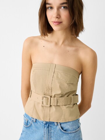 Bershka Top in Brown
