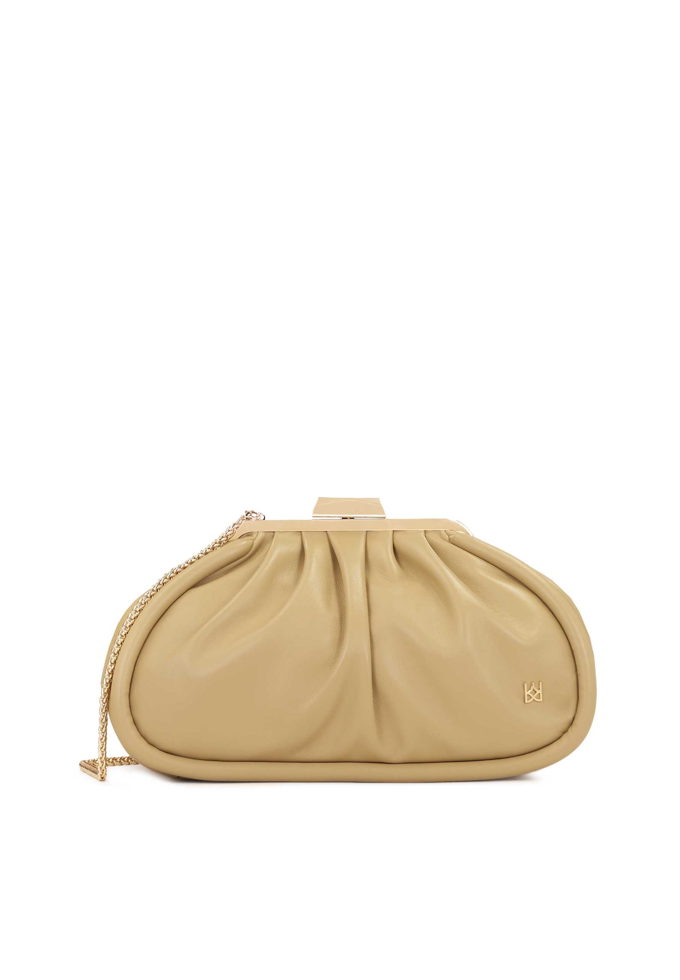 Kazar Clutch in Beige: front