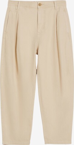 Bershka Tapered Pleat-front jeans in Beige: front