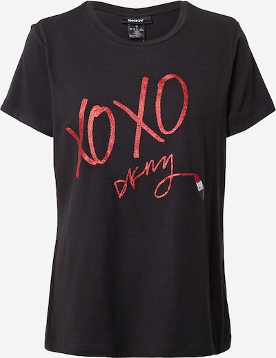 DKNY Shirt 'XO' in dunkelrot / schwarz, Produktansicht