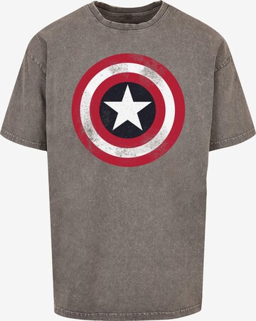 Maglietta ' Avengers - Captain America Distressed Shiel' di ABSOLUTE CULT in grigio: frontale