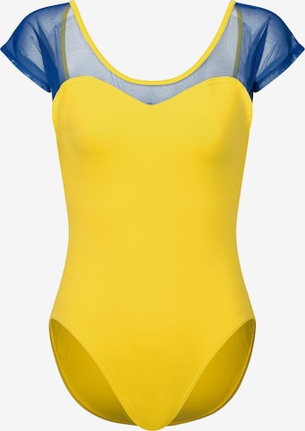 Tanzmuster Athletic Bodysuit 'Natalie' in Yellow: front