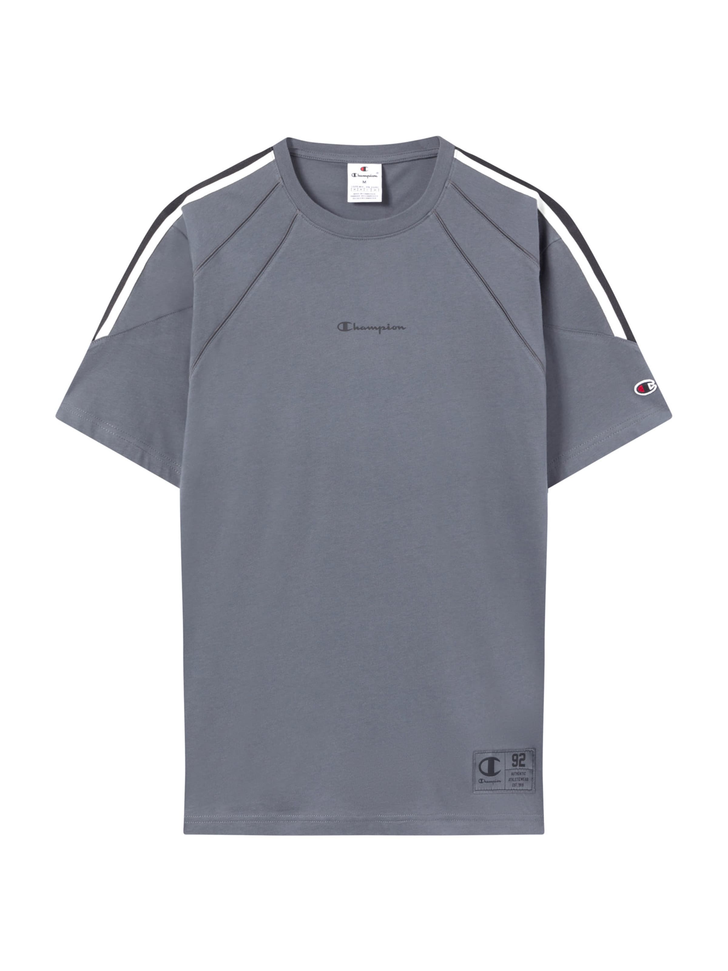 Champion Authentic Athletic Apparel T-Shirt in grau / schwarz / weiß, Produktansicht