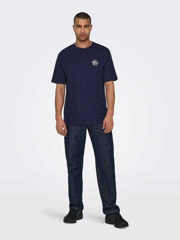 T-Shirt 'MARLOWE' Only & Sons en bleu