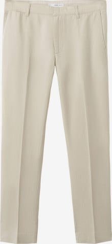 MANGO MAN Slim fit Pleated Pants 'Soren' in Beige: front