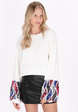 IZIA - Pullover em branco: frente