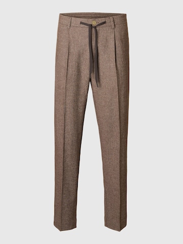 Regular Pantalon à pince SELECTED en marron