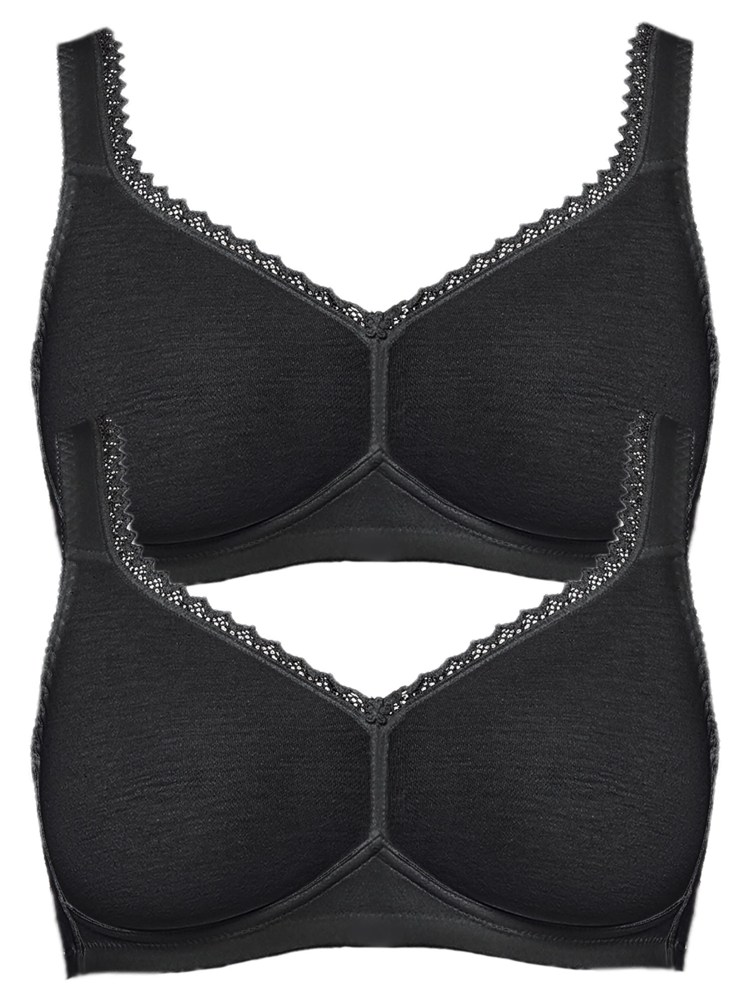 SUSA Bralette Bra 'Organic Cotton' in Black: front