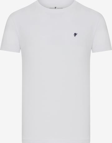 DENIM CULTURE Тениска 'Barris' в бяло: отпред