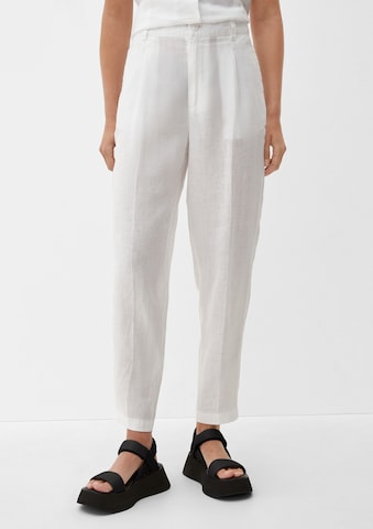 s.Oliver Tapered Pantalon in Wit: voorkant