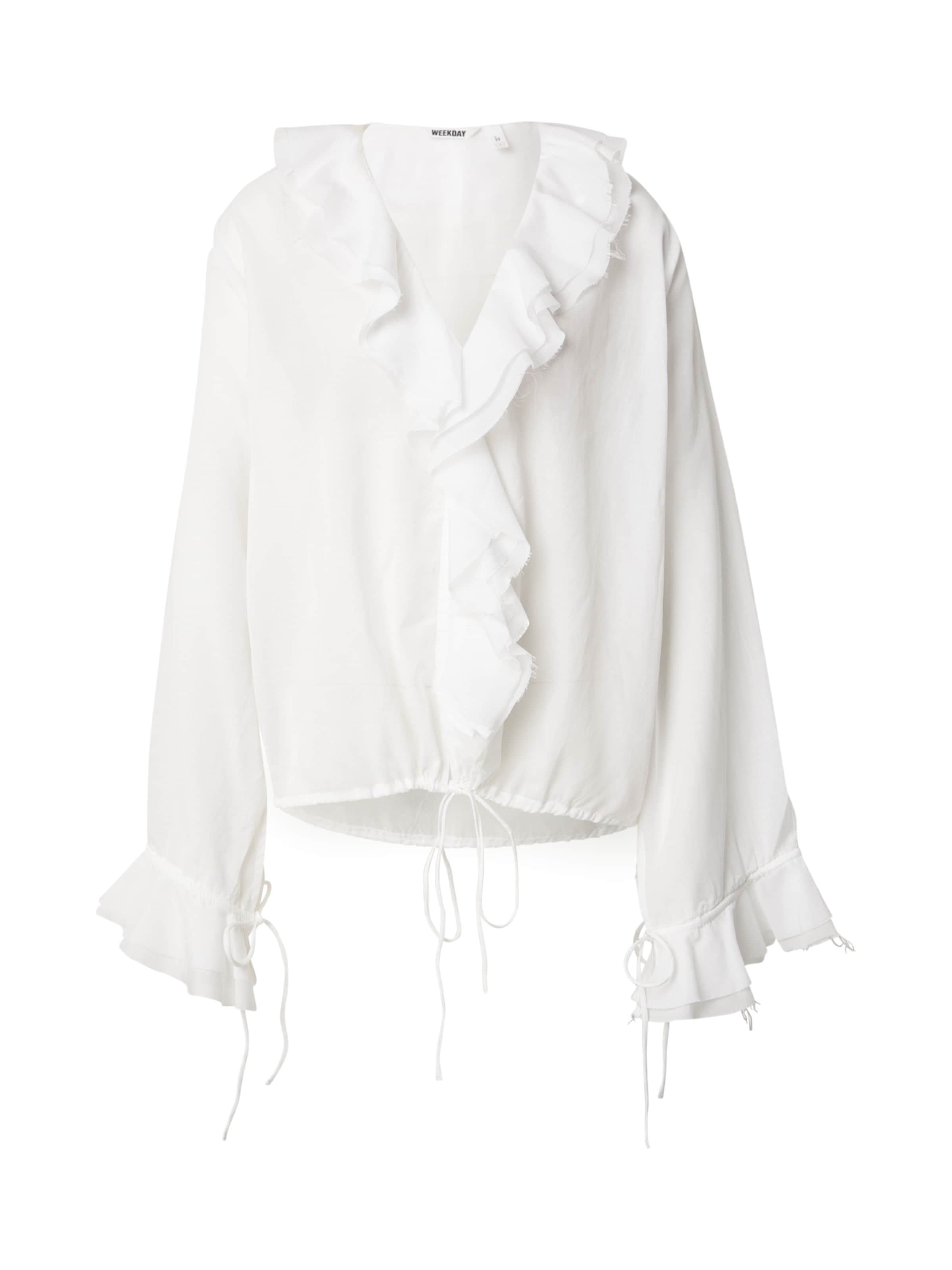 Chemisier 'Dea' WEEKDAY en blanc : devant