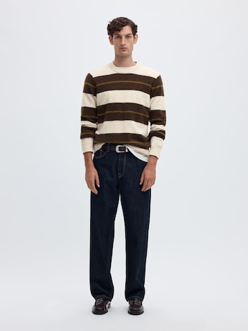 Pull-over 'SLHRAI' SELECTED en beige