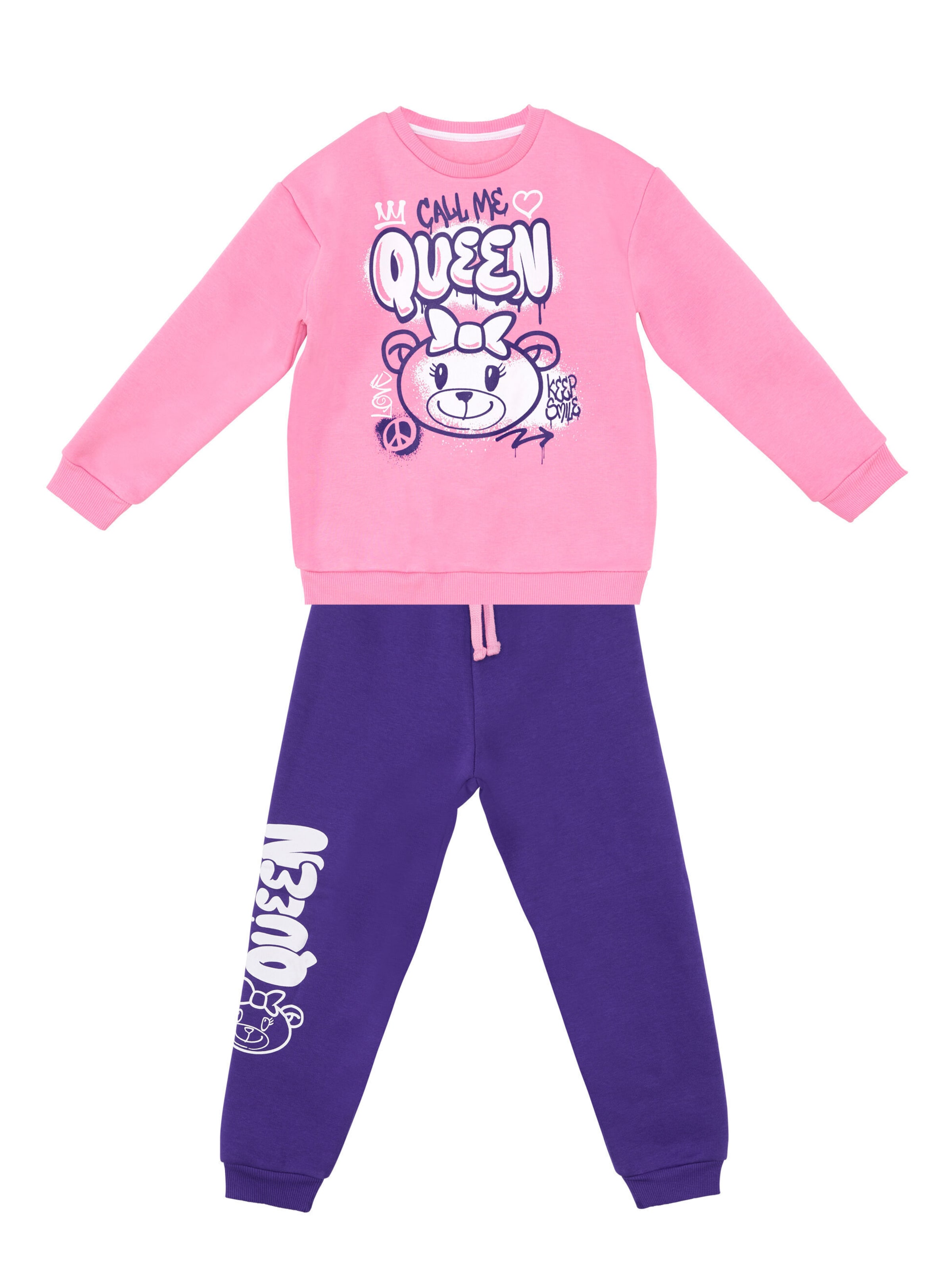 Denokids Trainingspak 'Queen Bear' in Gemengde kleuren: voorkant