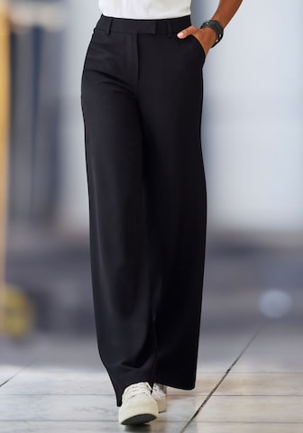 LASCANA - Pierna ancha Pantalón en negro: frente