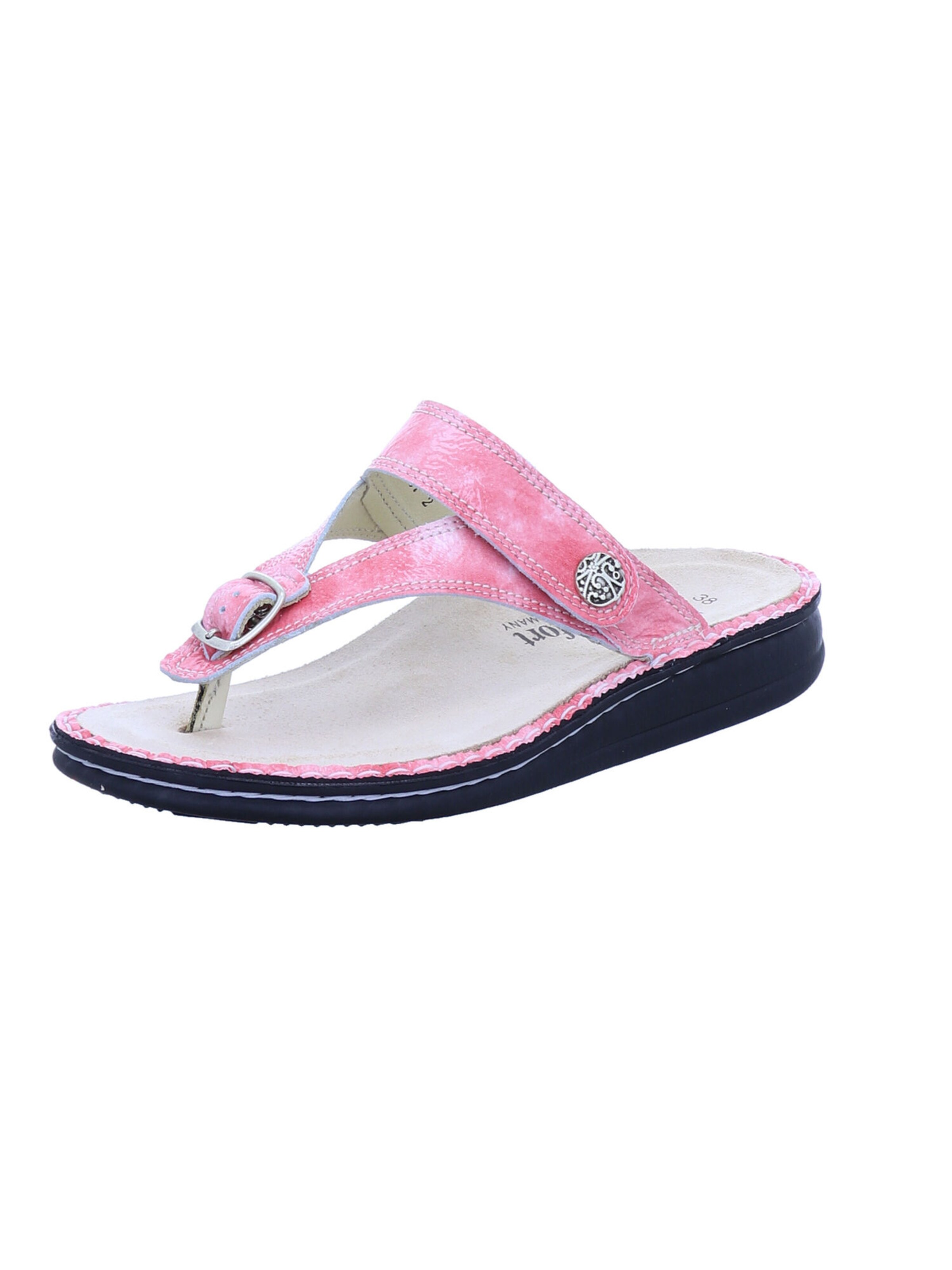 Finn Comfort T-Bar Sandals 'Alexandria' in Pink: front