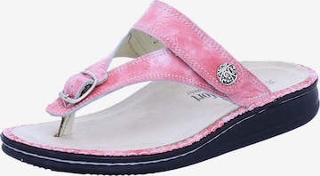 Finn Comfort T-Bar Sandals 'Alexandria' in Pink: front