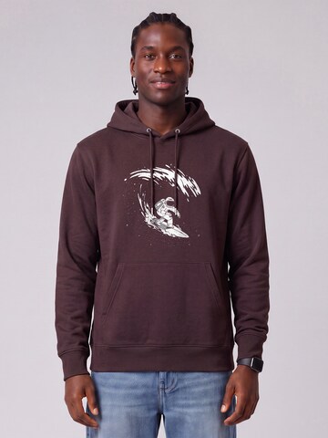 Sweat-shirt 'Surfing Spaceman' Watapparel en rouge : devant