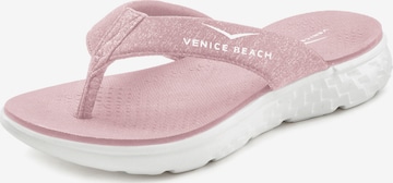 VENICE BEACH - Chinelos de dedo em rosa: frente