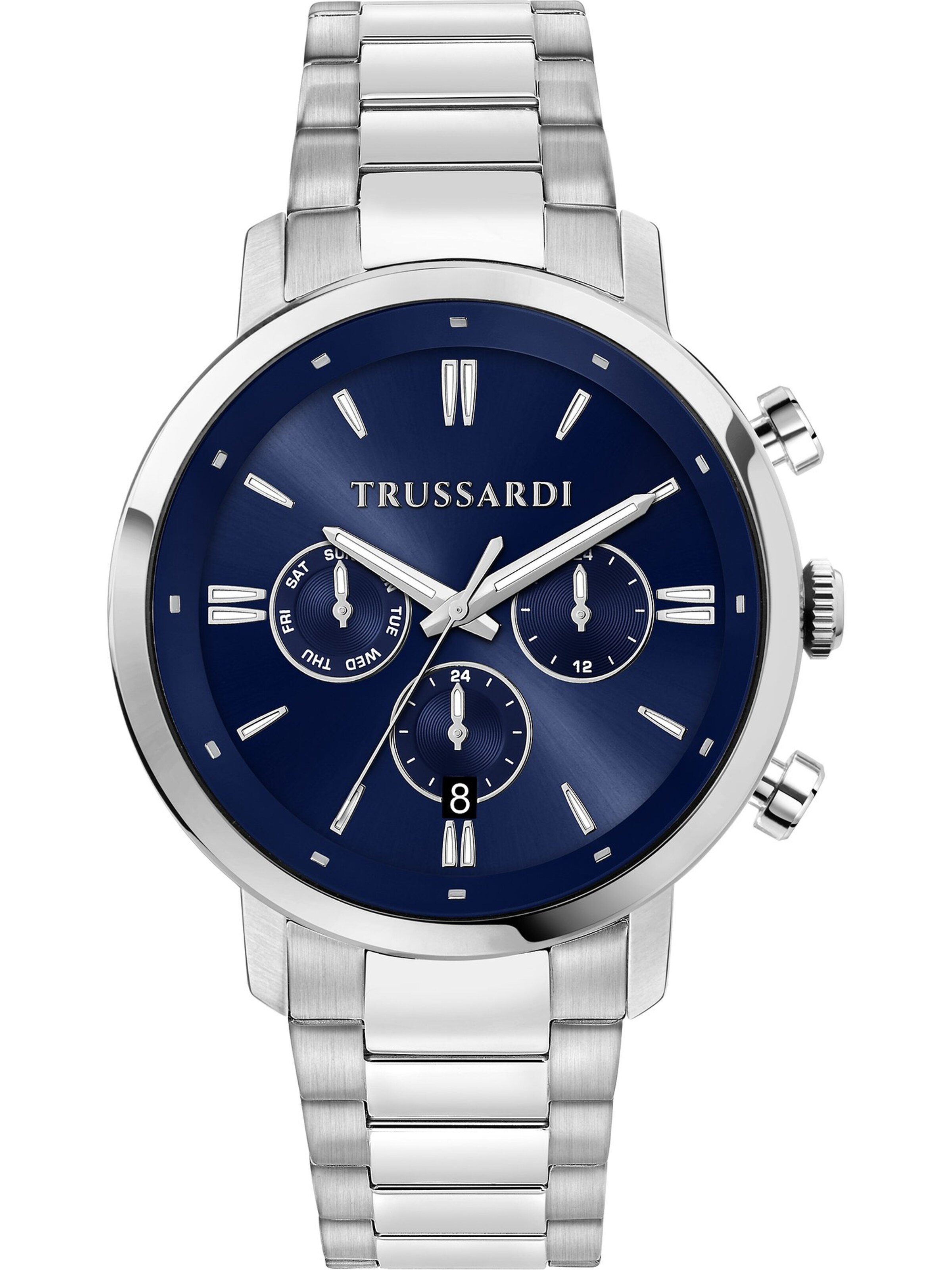 Trussardi Analoguhr in Blau: Vorderseite
