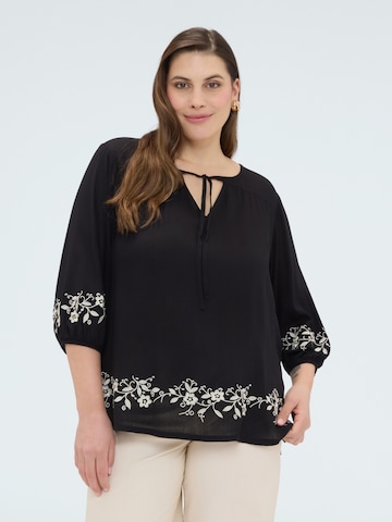 Fiorella Rubino Blouse in Zwart: voorkant