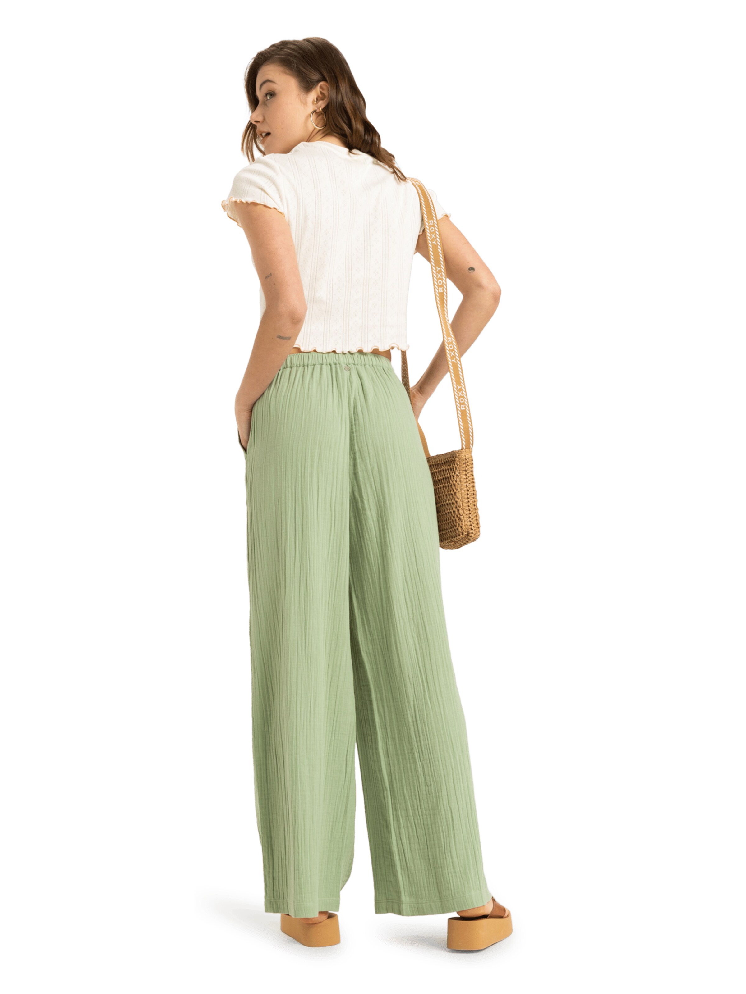 ROXY Loosefit Broek 'What A Vibe' in Groen