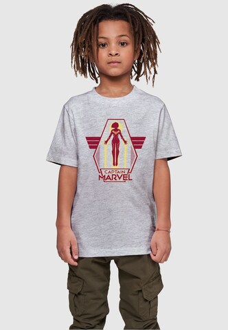 ABSOLUTE CULT Shirt 'Captain Marvel - Flying Warrior' in Grey: front