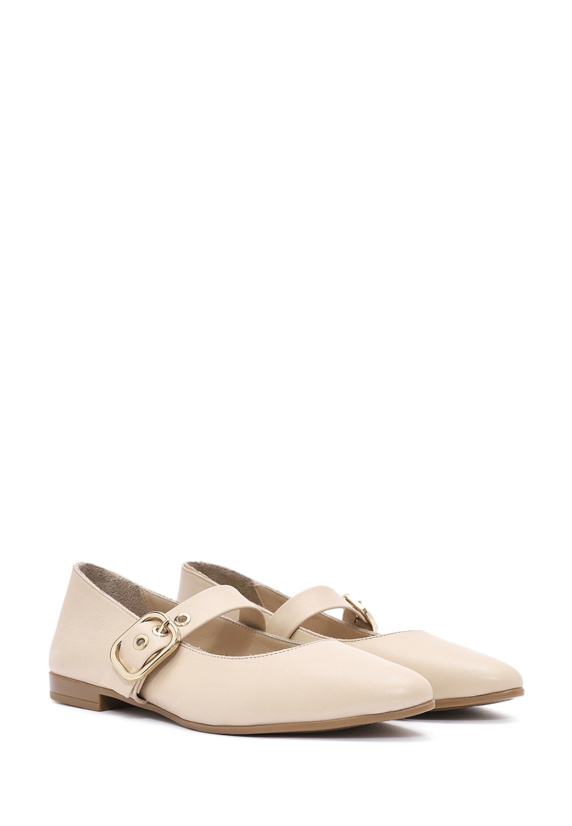 Derimod Ballet Flats with Strap in Beige