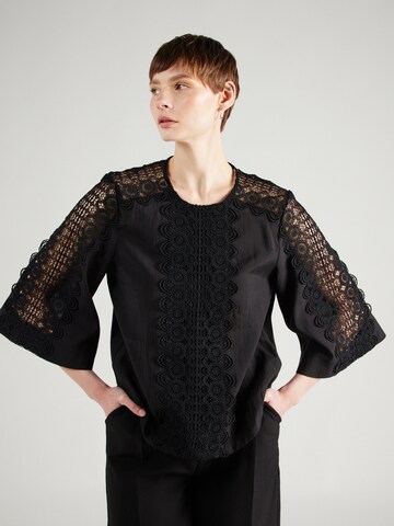 Copenhagen Muse Blouse 'MOLLY' in Zwart: voorkant