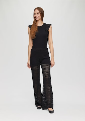 Wide Leg Pantalon QS en noir