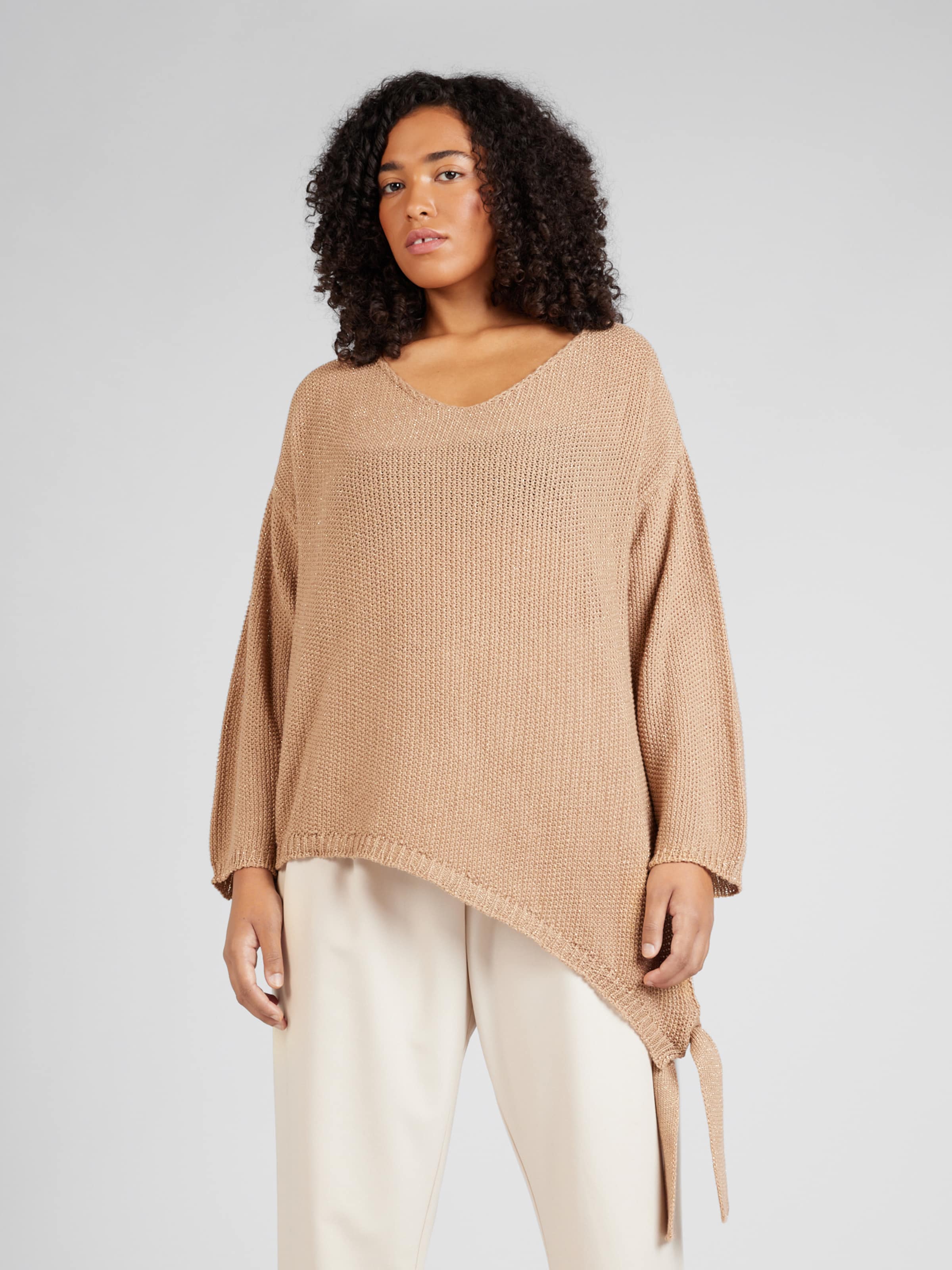 Guido Maria Kretschmer Curvy Sweater Gusti jumper in Dark Beige