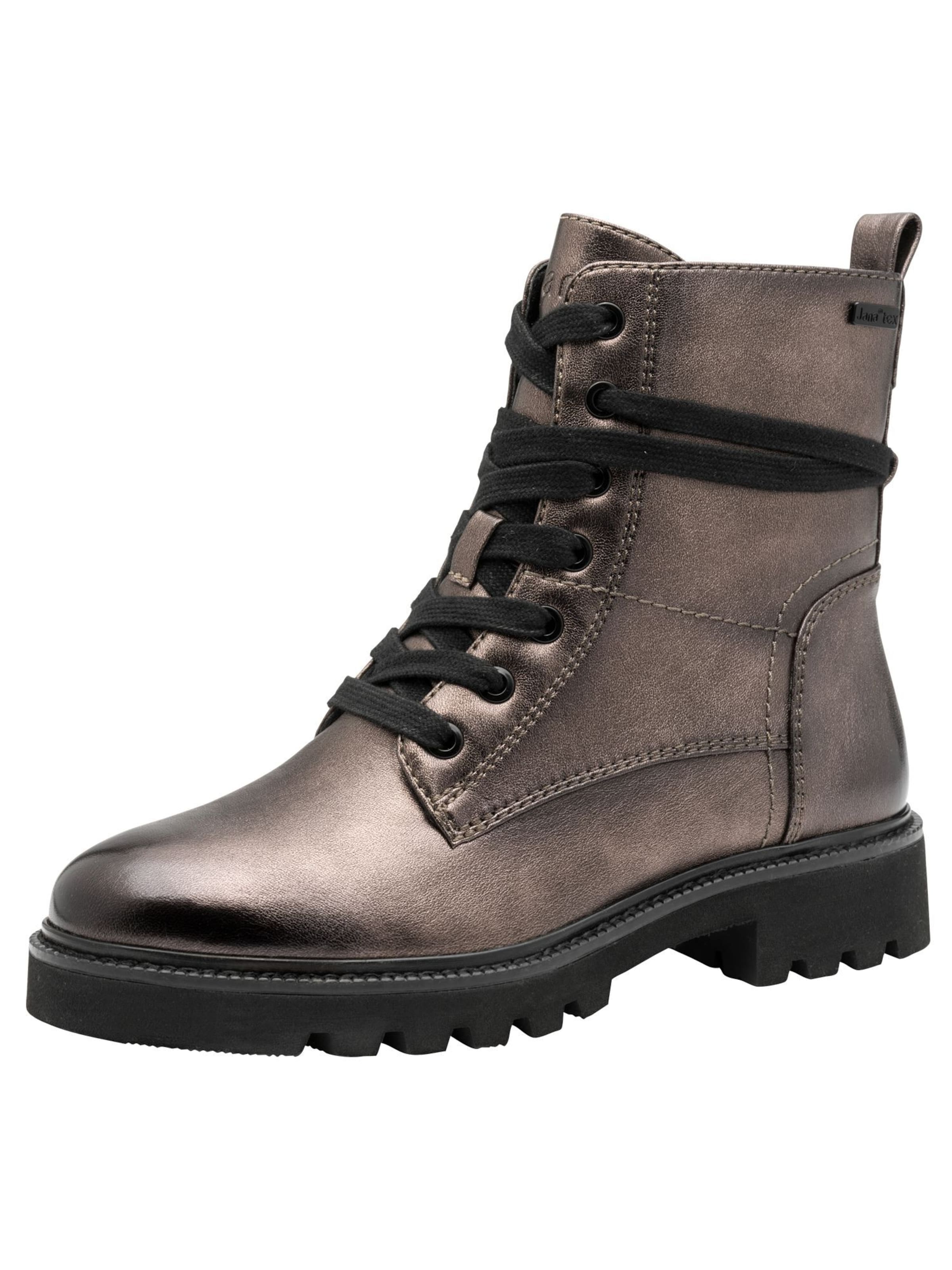 JANA Schnürstiefelette in Grau: Vorderseite