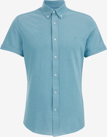 WE Fashion - Ajuste estrecho Camisa en azul: frente