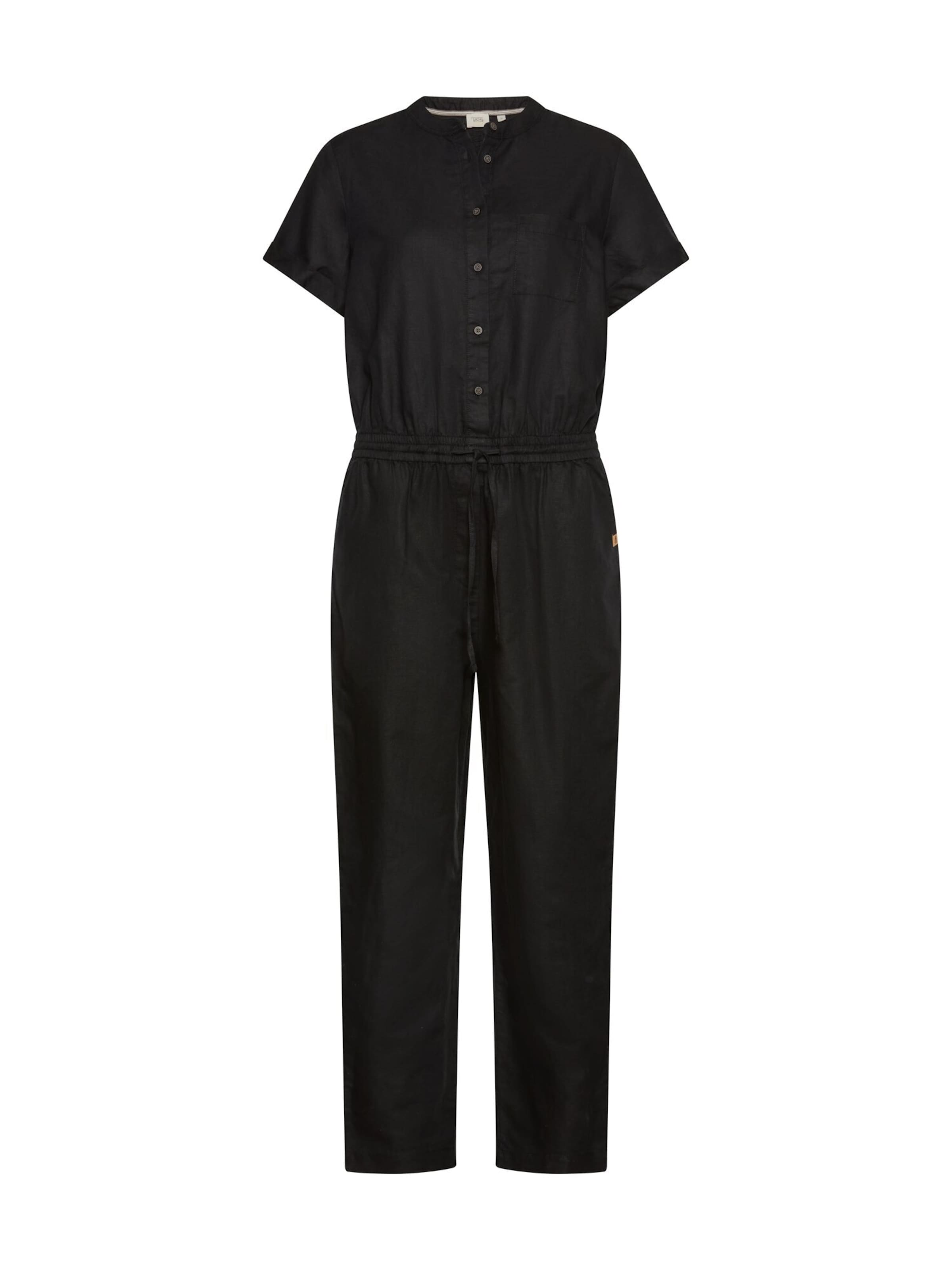 CAMEL ACTIVE Jumpsuit mit Knopfleiste in Schwarz: Vorderseite