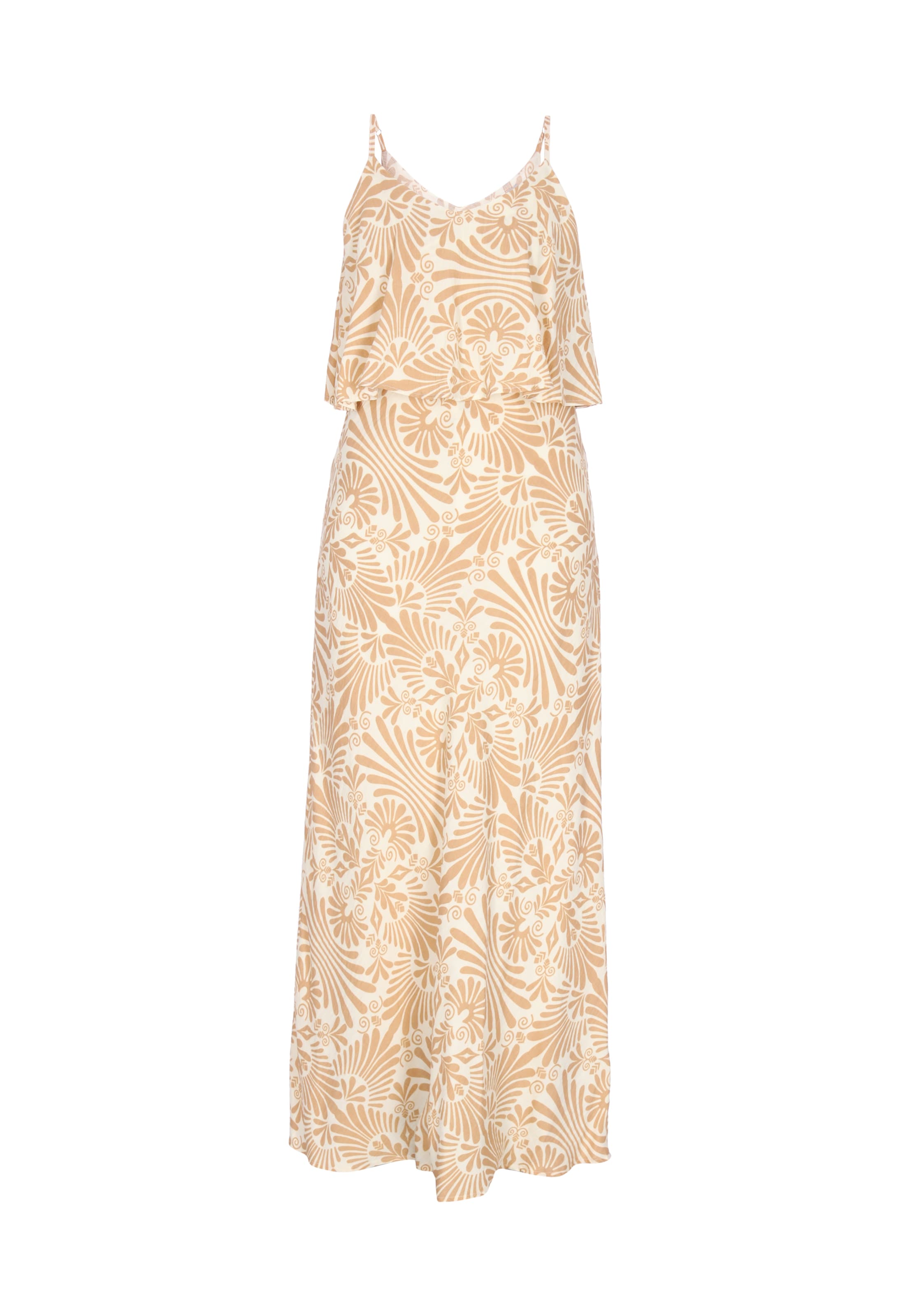 Usha Jurk in de kleur Crème / Camel, Productweergave