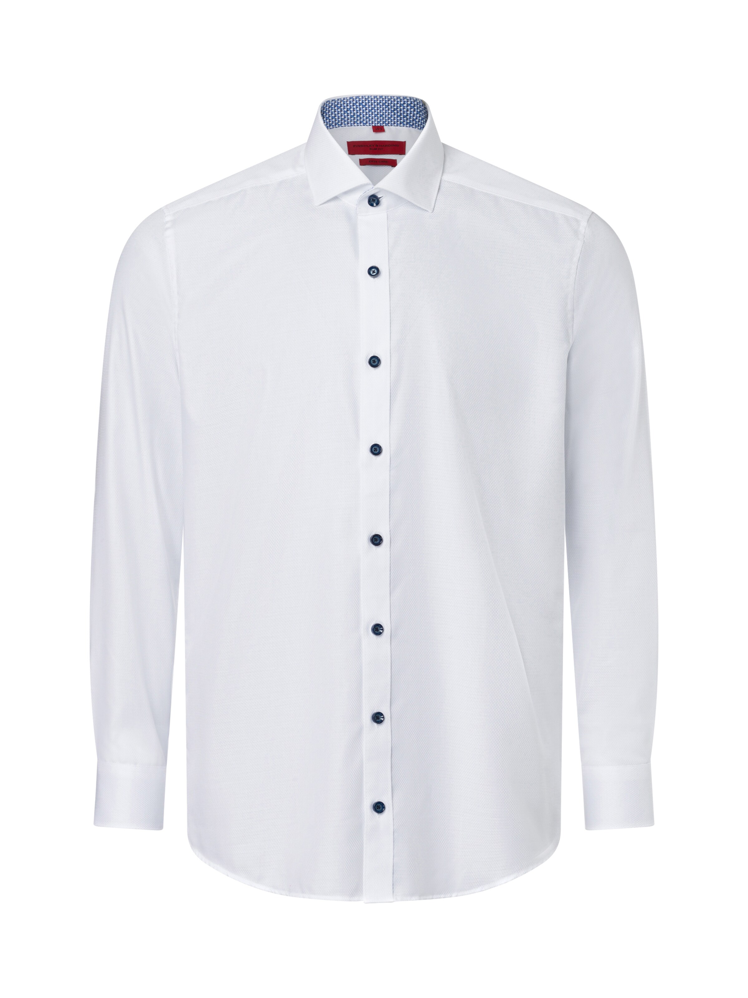 Finshley & Harding Slim fit Zakelijk overhemd in Wit: voorkant