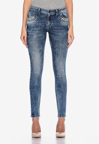 CIPO & BAXX Skinny Jeans 'FREEDOM' in Blauw: voorkant