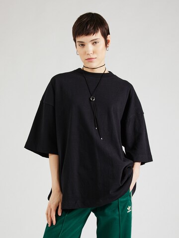 TOPSHOP Oversized shirt in Black: front