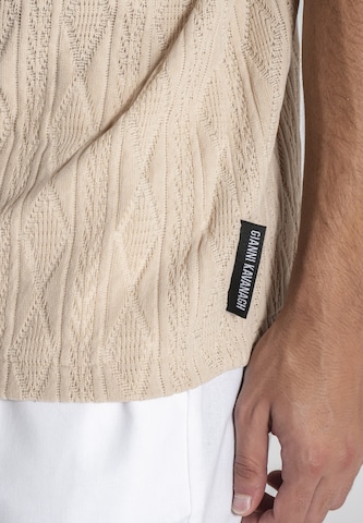 Gianni Kavanagh Regular fit Button Up Shirt 'Diamond' in Beige
