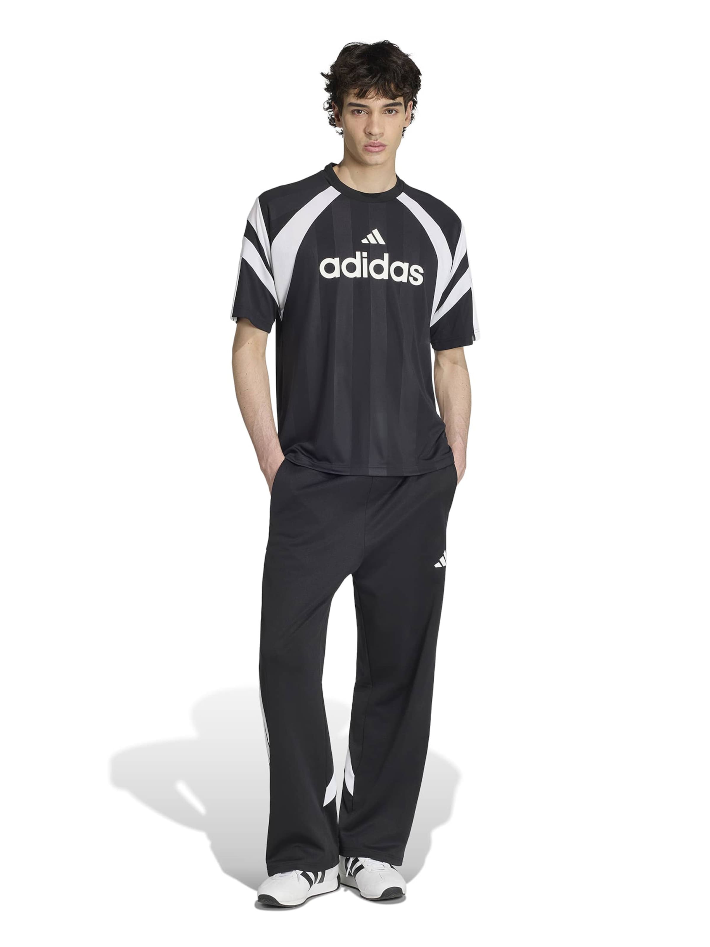 ADIDAS SPORTSWEARWide Leg/ Široke nogavice Sportske hlače 'TIRO OH' - crna boja