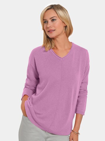 Goldner Pullover in Lila: Vorderseite