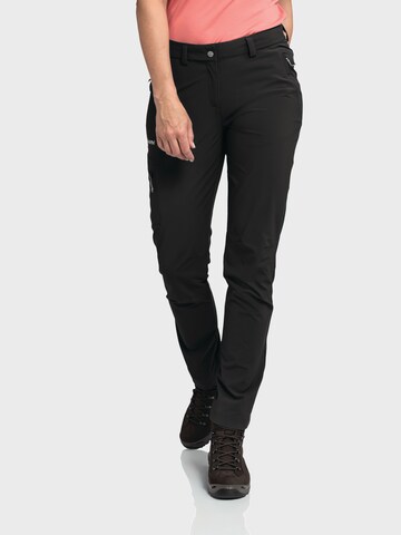Schöffel Slim fit Outdoor trousers in Black: front