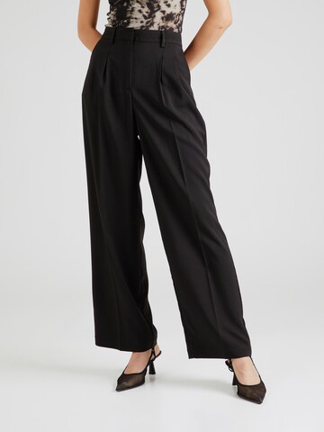 VERO MODA Wide Leg Bukser med lægfolder 'RITA' i sort: forside